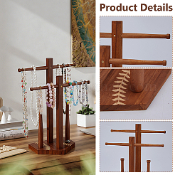 Baseball Wooden Jewelry Ring Display Tower Stands&nbsp;ODIS-WH0086-223A
