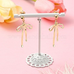 Alloy Bowknot Dangle Stud Earrings&nbsp;EJEW-TA00327