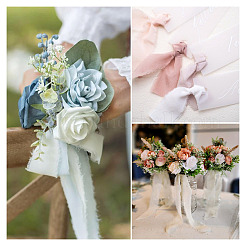3 Rolls 3 Colors Polyester Frayed Fringe Ribbon&nbsp;OCOR-TA0003-81B