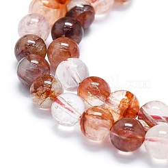 Natural Red Hematoid Quartz/Ferruginous Quartz Beads Strands&nbsp;G-K245-A02-02