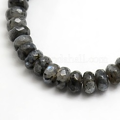 Faceted Natural Labradorite Rondelle Bead Strands&nbsp;G-M065-4mm-01