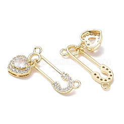 Brass Micro Pave Clear Cubic Zirconia Pendants&nbsp;CU-CBA3371-14G-02