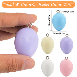 10Pcs 5 Colors Easter Theme Spray Painted Wood Pendants&nbsp;WOOD-SC0001-64