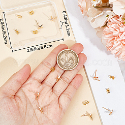 10Pcs Star Shape Brass Cubic Zirconia Stud Earring Findings&nbsp;KK-BBC0012-69