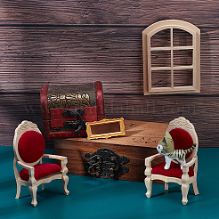 Semi-Finished Product Birch Wood Chairs & Acrylic Mirror&nbsp;DJEW-PH0001-11