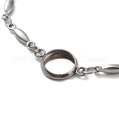 Tarnish Resistant 201 Stainless Steel Link Bracelet Settings Fit for Cabochons&nbsp;MAK-K023-01E-P
