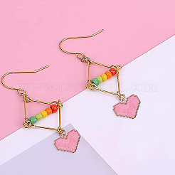 70Pcs 5 Colors Light Gold Plated Alloy Enamel Pendants&nbsp;ENAM-CJ0001-94