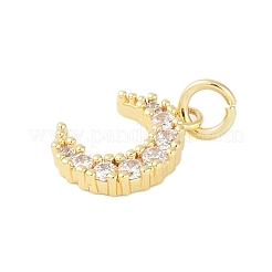 Rack Plating Brass Micro Pave Clear Cubic Zirconia Charms&nbsp;KK-Z060-09G-02