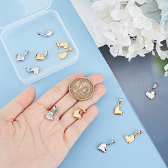 12Pcs 2 Colors 304 Stainless Steel Charms&nbsp;STAS-GO0001-05