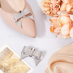 2Pcs Bowknot Alloy Rhinestone Shoe Decorations&nbsp;FIND-CP0002-30A