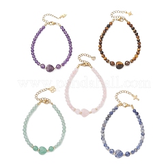 Heart Gemstone Bead Bracelets&nbsp;BJEW-JB13297