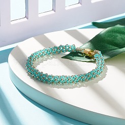 Glass Seed Beaded Bracelet with Brass Magnetic Clasps&nbsp;BJEW-JB07801-05