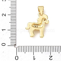 Brass Micro Pave Clear Cubic Zirconia Pendants&nbsp;KK-A303-05C-G