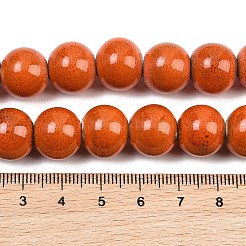 Handmade Fancy Antique Glazed Porcelain Ceramic Round Beads Strands&nbsp;PORC-L019-13mm-03