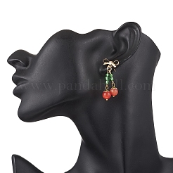 Cat Eye Dangle Stud Earrings&nbsp;EJEW-JE06495-01