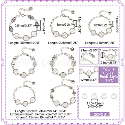 7Pcs 7 Styles Alloy Bracelets & Anklets Making&nbsp;MAK-UN0001-46