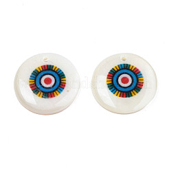 Printed Freshwater Shell Charms&nbsp;SHEL-T009-20B
