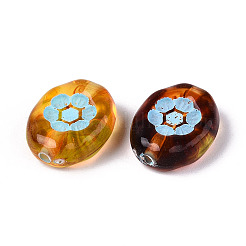 Painted Transparent Acrylic Beads&nbsp;OACR-T029-03F