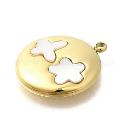 Ion Plating(IP) 304 Stainless Steel Pave Shell Pendants&nbsp;STAS-K263-70G