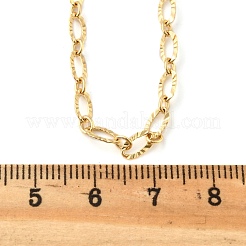 Brass Textured Oval Link Chain Necklaces for Women Men&nbsp;NJEW-F337-07G