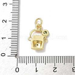 Brass Micro Pave Cubic Zirconia Charms&nbsp;KK-A273-15G-02