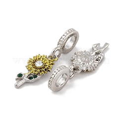Rack Plating Alloy Crystal Rhinestone European Dangle Charms&nbsp;FIND-C055-04P