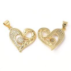 Rack Plating Brass Micro Pave Cubic Zirconia Pendants&nbsp;KK-R143-08G
