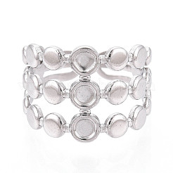 304 Stainless Steel Cuff Rings Components&nbsp;STAS-N113-02P