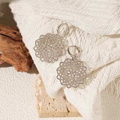 Brass Hoop Dangle Earrings&nbsp;WG5E99C-02
