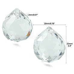 Clear Faceted Ball-Shaped Glass Pendants&nbsp;X-GR20X23MMY-1