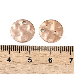 304 Stainless Steel Textured Disc Charms&nbsp;STAS-Q336-11C-RG