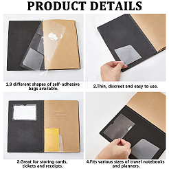 PVC Travel Notebook Storage Bag with 3 Pocket Stickers&nbsp;AJEW-CP0011-51