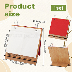 3 Inch Rectangle Wooden Cover Scrapbook DIY Binder Photo Album&nbsp;DIY-WH0349-306A