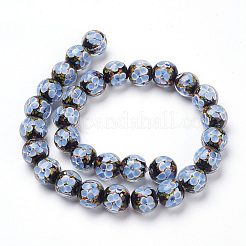 Handmade Inner Flower Lampwork Beads Strands&nbsp;LAMP-L072-B07