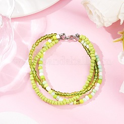 3Pcs 3 Colors Glass Seed Beads Multi-strand Bracelets for Women&nbsp;BJEW-JB12052