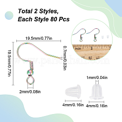 80Pcs PVD Vacuum Plating 201 Stainless Steel Earring Hooks&nbsp;STAS-SC0007-68