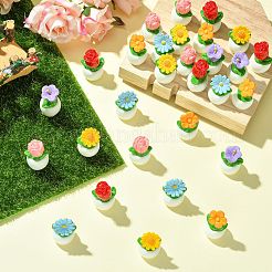 30Pcs 6 Styles Opaque Resin Flower Pot Plant Display Decorations&nbsp;DJEW-CJ0001-32