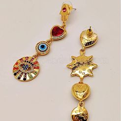 Alloy Enamel Evil Eye Dangle Stud Earrings&nbsp;FS-WGB3014-01