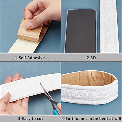 PVC Foam 3D Self-Adhesive Waterproof Wallpaper Border&nbsp;AJEW-CP0009-78C
