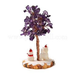 Christmas Natural Amethyst Chips Tree Decorations&nbsp;DJEW-K028-01B