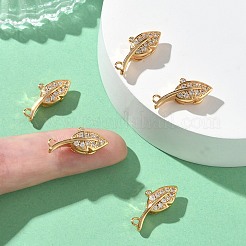SHEGRACE Brass Micro Pave Clear Cubic Zirconia Lobster Claw Clasps&nbsp;XGRQ4G637-677G