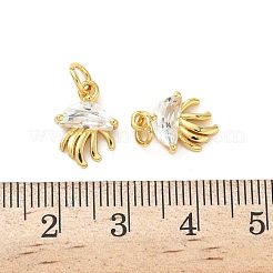 Brass Micro Pave Cubic Zirconia Charms&nbsp;KK-I381-05G-02