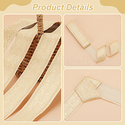 Polyester Jacquard Flower Ribbons&nbsp;SRIB-WH0011-167C