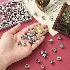 100Pcs 10 Styles Tibetan Style Alloy European Beads&nbsp;FIND-CJ0003-72