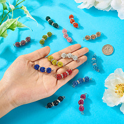 14Pcs 14 Colors Polymer Clay Rhinestone Ball Connector Charms&nbsp;PALLOY-TAC0145