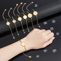 DIY Blank Dome Flat Round Link Bracelet Making Kit&nbsp;DIY-UN0003-85