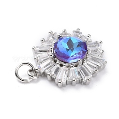 Brass Micro Pave Cubic Zirconia Pendants&nbsp;ZIRC-O044-21E-P