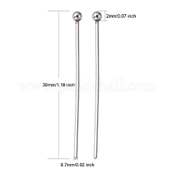 Tarnish Resistant 304 Stainless Steel Ball Head Pins&nbsp;STAS-K146-045-30x0.7mm