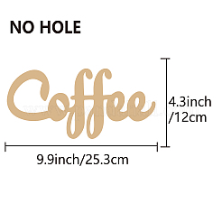 Word Coffee Laser Cut Unfinished Basswood Wall Decoration&nbsp;WOOD-WH0113-100