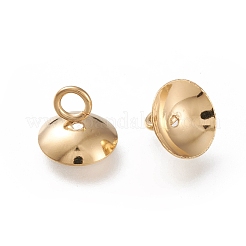 201 Stainless Steel Bead Cap Pendant Bails&nbsp;STAS-K194-23G-01
